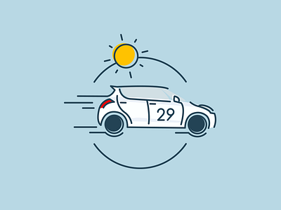 Sun Ride car design flat icon illustration outline ride sun suzuki swift