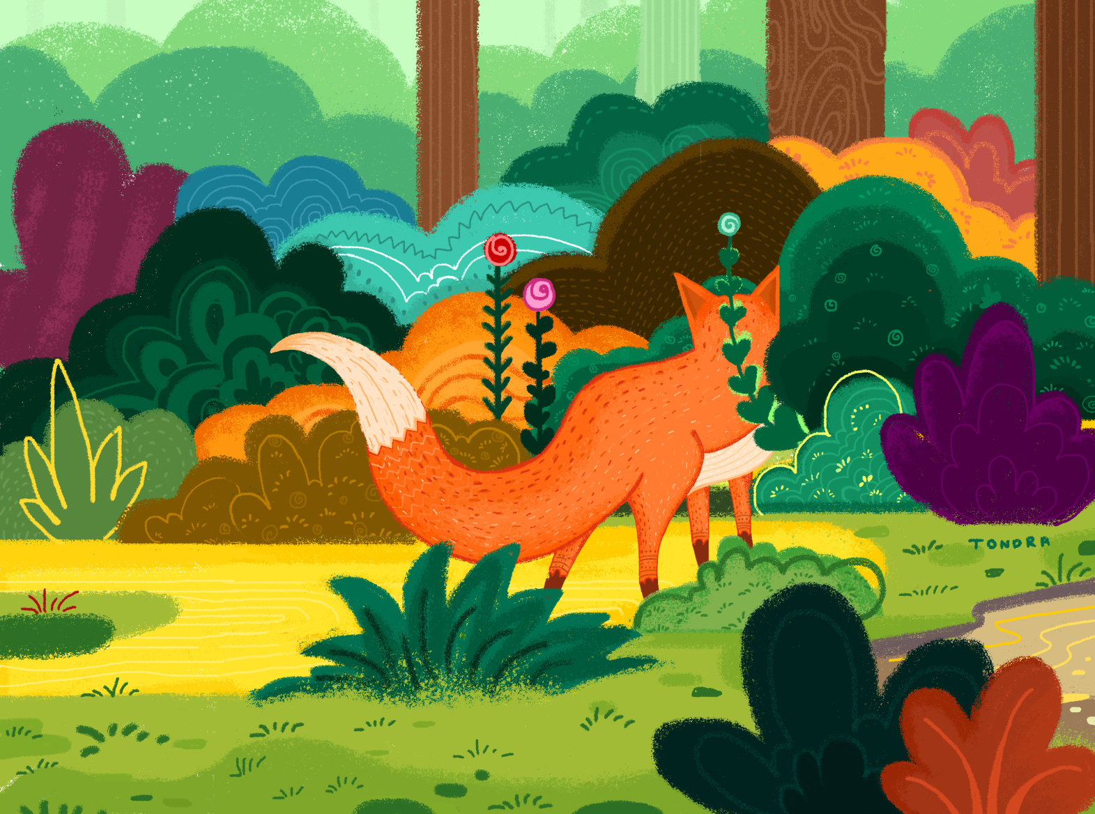 Little Fox on His Dream Jungle by Sadia Rahman Tondra on Dribbble