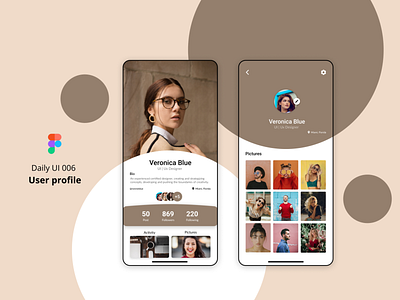 Daily Ui 006 - User Profile graphic design ui