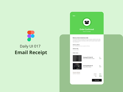 Daily Ui 017 - Email Receipt graphic design ui