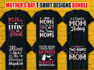 Mother's Day T Shirt Designs Bundle merch by amazon