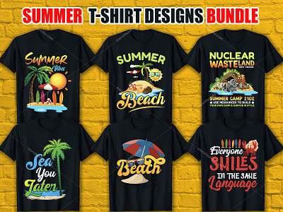 Summer T Shirt Designs Bundle by Tofazzel Hossen on Dribbble