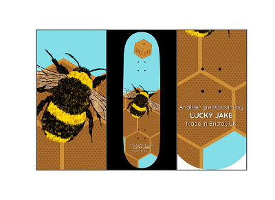 Lucky Bee art bee branding design graphic design honey illustration logo skateboard
