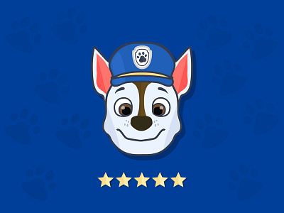 Chase Is On The Case illustration badge blue chase dog fun illustration paw police star
