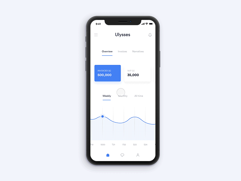 Billing iOs app billing chart dashboard invoice invoicing ios iphone x lawyer legal matter narrative