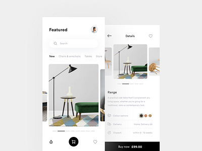 Ecommerce App design ecommerce app furniture ios iphone x retail shopping shopping app