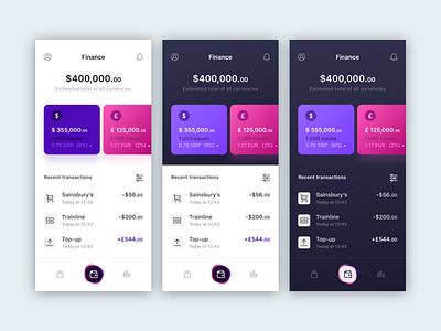 Finance app app black bright colour dark finacial list mobile transaction