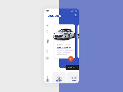 Animated app concept design animation app cars cars app ipad ui iphone iphone x app jaguar priniciple sketch app to do app toyota