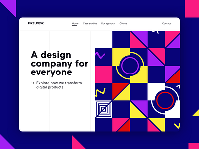 Website landing page design concept agency blue branding branding design colour design graphic hero ios landing logo minimal pattern purple shapes ui website