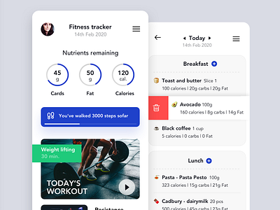 Fitness calories tracker app