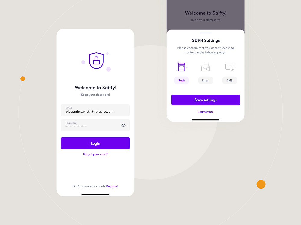 Saifty - GDPR Settings by Piotr Mierzyński for Netguru on Dribbble