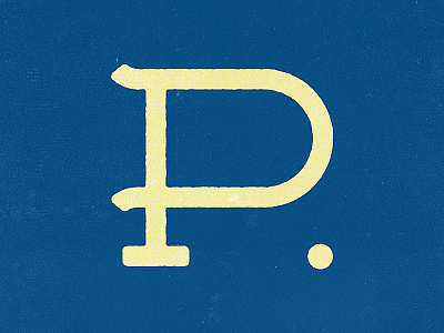 P monogram blue gold monogram p typography