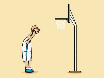 Friday mood basket basketball blue funny head illustration