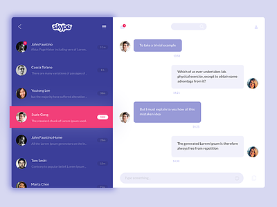 Skype redesign chat debut messages messaging skype ui ux