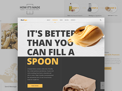 Peanut Butter Landing e commerce flavour food healthy homepage landing product store ui web website