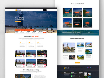Travel Web site graphic design landing page ui ux web website