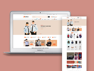 Uniform web site fahsion graphic design landing page ui ux website