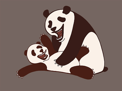 Tickle Me Panda baby dad daughter father laugh mom mother panda smile son tickle