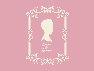 Simone de Beauvoir app branding design illustration logo pastel typography ui ux vector