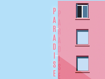 Paradise hotel app branding design illustration logo pastel typography ui ux vector