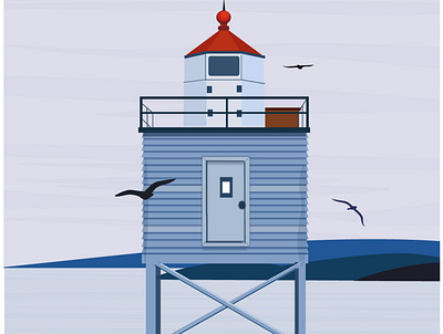 Lighthouse app branding design illustration logo pastel typography ui ux vector