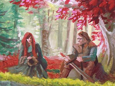 Winter is coming got gouache illustration painting