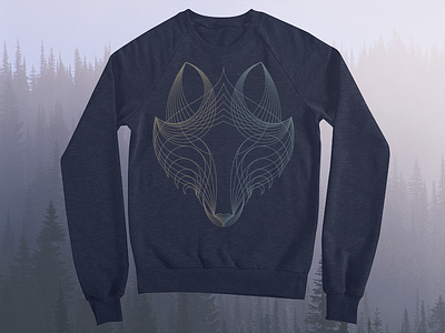 Wolf Threadless playoff artist shops blue design geometric illustration lineart mark merch sweatshirt tee threadless wolf