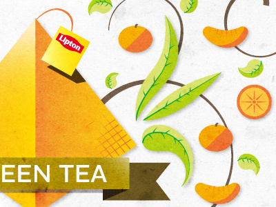 green tea citrus green tea illustration leaves lipton packaging tea