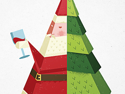 Santa beard card christmas claus color design geometry glass green holiday illustration red santa santa claus snow texture tree wine x mas xmas
