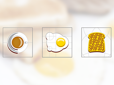 Icons breakfast brown coffee cup design egg geometry graphic icon iconset illustration line lines logo pictogram square toast vector yellow