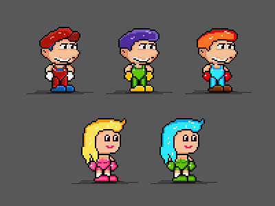 Pixel art Characters for Game 8bit cartoon color colorful mario pixel pixelart