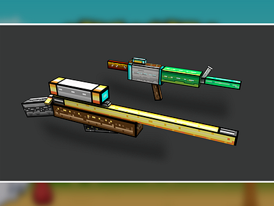 Voxel Art Gun 3d 3d pixel cubicle gun pixel voxel