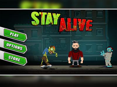 Stay Alive game graphic scarry zombie