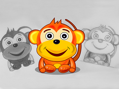 Cartoon Monkey character for Game cartoon character game game design monkey