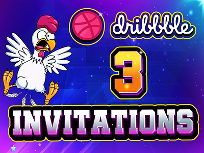 3 Dribble Invitations designer dribble invitations dribble invite dribble join game graphics gamedesigna