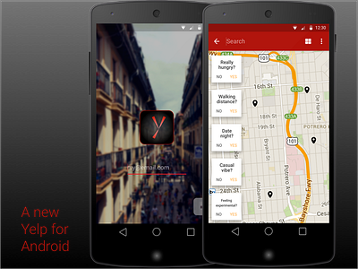 Yelp: Android Redesign Concept android google material mobile redesign
