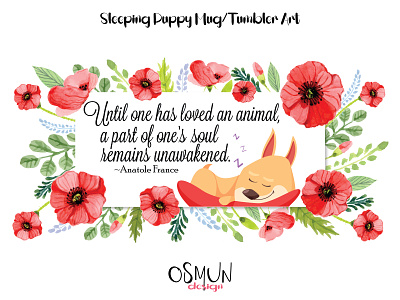 Sleeping Poppy Puppy Art branding design graphic design illustration vector