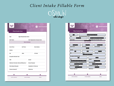 Client Intake Fillable Form