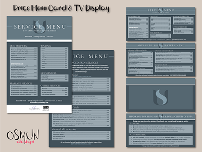 Price Menu Cards & TV Display