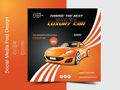 Social media post design for automobile and car shop