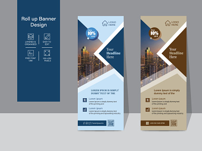 Real estate Roll up Banner template banner template home sale house sale property sale roll up banner design roll up design roller banner template