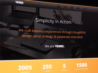 Simplicity In Action. agency gray orange portfolio ui user interface ux visual design website white
