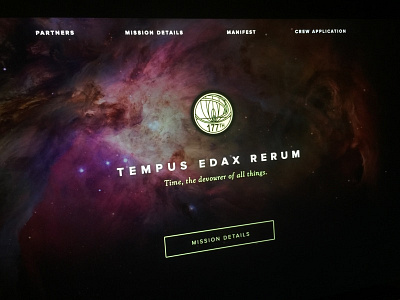 Tempus Edax Rerum marketing site mission space time time travel