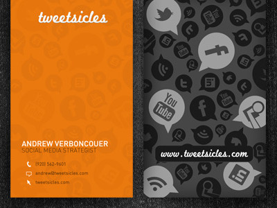 Business Cards v1 business card gray orange print social media