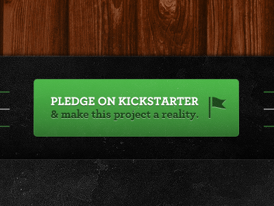 Pledge! black button green white wood