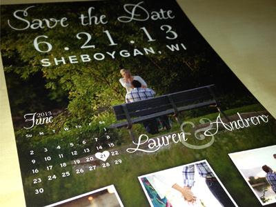 Save The Date engagement green invitation print proposal save the date wedding white