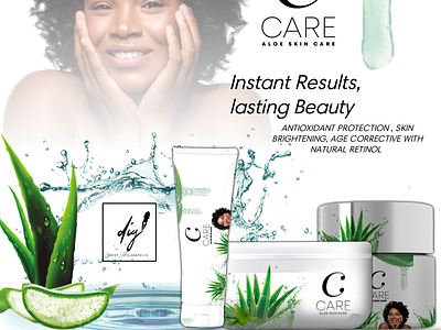 CARE ALOE SKINCARE BRANDING DESIGN branding company creative graphic design logo photoshop skin care