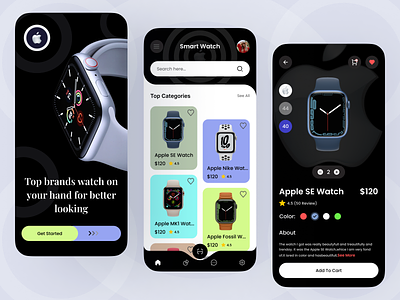 Smart Watch App - UI Design app design app ui apple watch apple watch design design figma ios watch mobile mobile app mobile app design mobile app ui mobile design smart watch ui design ux design watch watch app watch faces watch ui