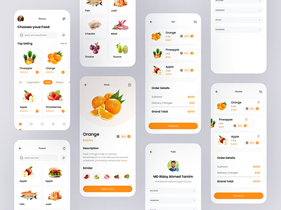 Grocery App - Concept Design. branding bread clean clean ui delivery delivery app delivery food grocery app minimalist mobil app online grocery shop supermatket transaction ui ui design uiux user interface ux vegetable