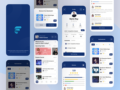 E- Learning UI Concept 3d cards classes colorful concept e learning edtech education educational platform gradient interface learning platform mobile mobile app online courses product design ronas it statistics ui ux